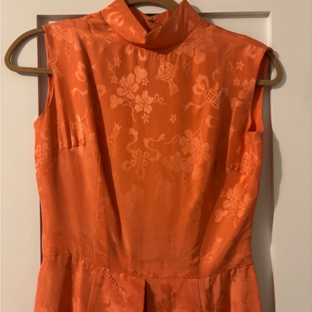 Dynasty 100% silk peach jumpsuit from HongKong (vintage, 1960s, great condition)